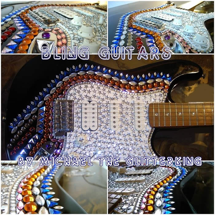 BLING GUITARS, GLITTER GUITARS, SPARKLE GUITARS, CRYSTAL GUITARS, DESIGN GUITARS